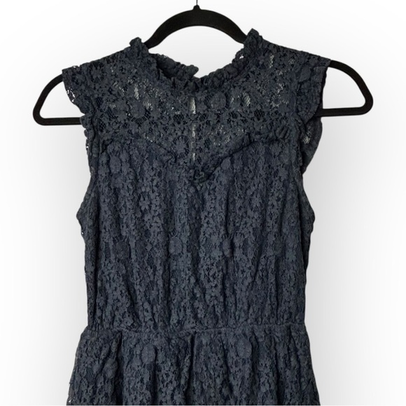 Monteau Navy Blue Lace Dress S - Picture 3 of 7